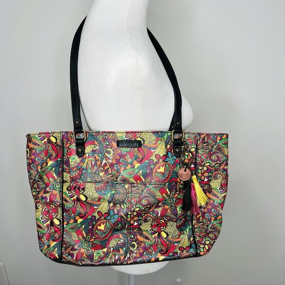 Sakroots Metro Tote Shoulder Bag Rainbow Spirit Desert Boho Hippe Festival Purse - Picture 1 of 7